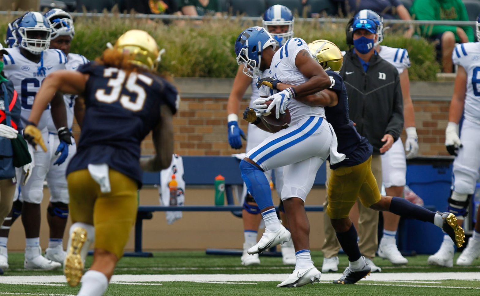 Duke’s Darrell Harding Jr. tackled by a Notre Dame’s Nick McCloud | The ...