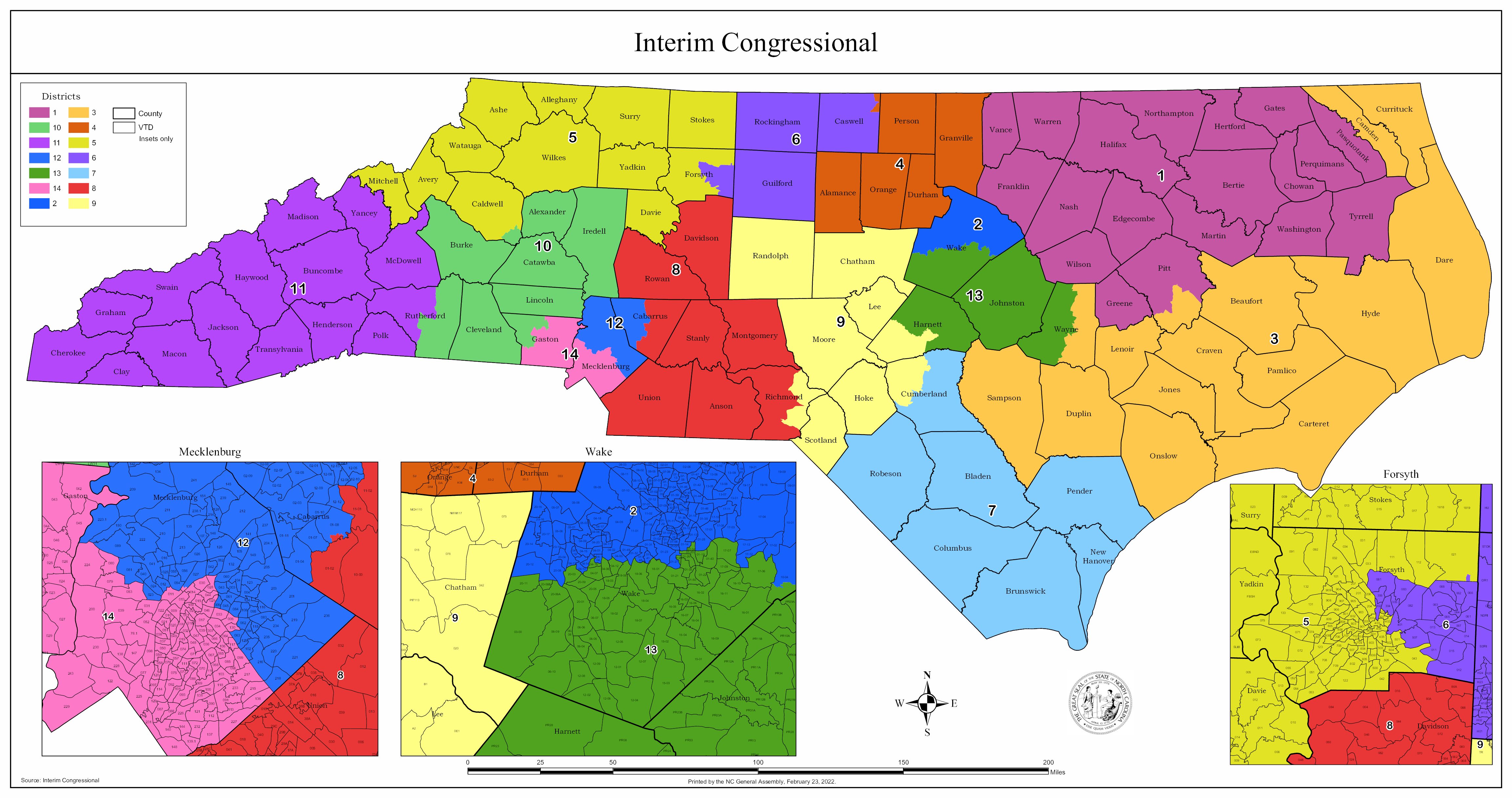 2022 Interim Congressional – 19 x 36 Map | The North State Journal