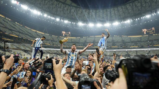 Fans spot Lionel Messi wore different shirt immediately after lifting World  Cup following Argentina's win over France