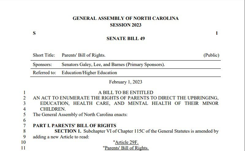 PARENTS BILL OF RIGHTS 2023 – Senate Bill 49
