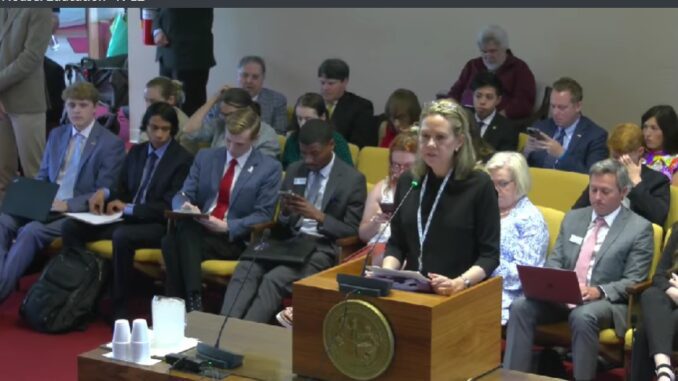 June 21, 2023 — Sen. Amy Galey (R-Alamance) speaks to the House K-12 Education Committee about her Parents' Bill of Rights.