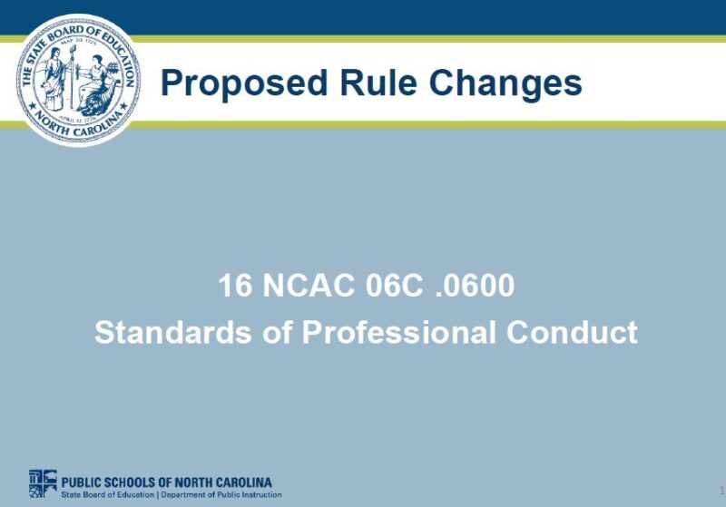 NCDPI TEACHER CONDUCT RULE CHANGES 2024 The North State Journal