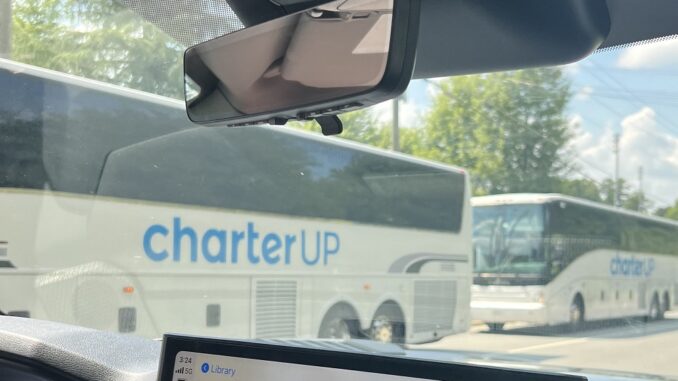 Charter UP buses, Greensboro Influx Care Facility